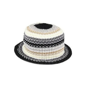 Carolyn Rowan Women's Multicolor Striped Knit Bucket Hat Black Beige (MSRP $155)